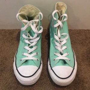 Mint green High Top Converse